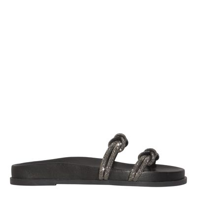 Papete Laço Brilho Strass Preta