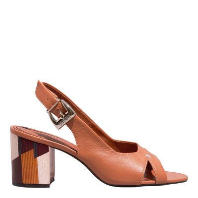 Peep Toe Couro Confort Safari