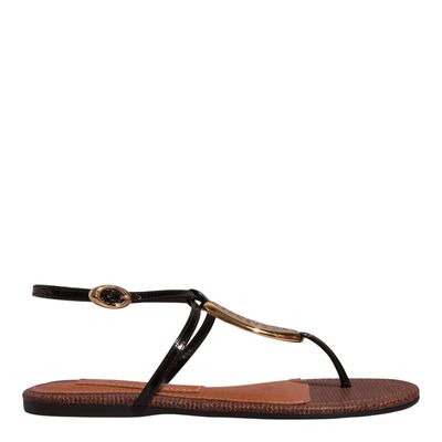 Rasteira Metalizada Preta