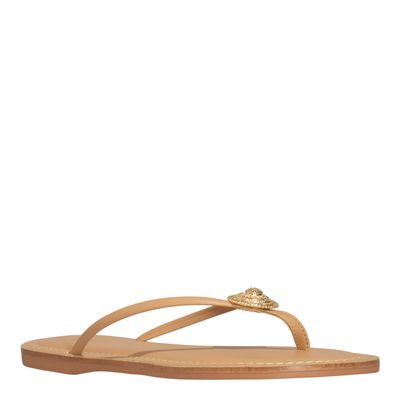 Rasteira Napa Soft Bege Pespontos