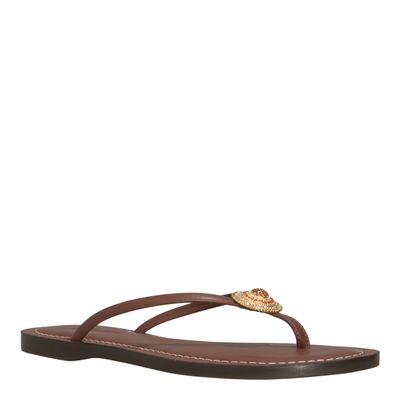 Rasteira Napa Soft Marrom Pespontos