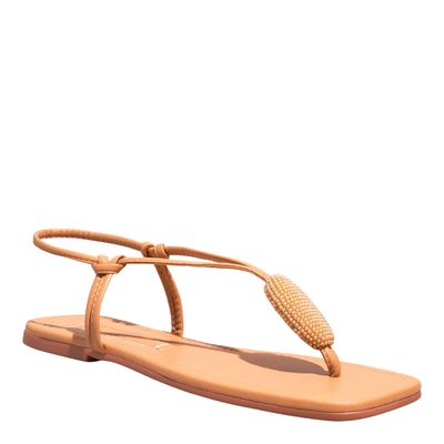 Rasteira napa soft bico quadrado bege