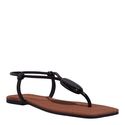 Rasteira Napa Madri Bico Quadrado Preta