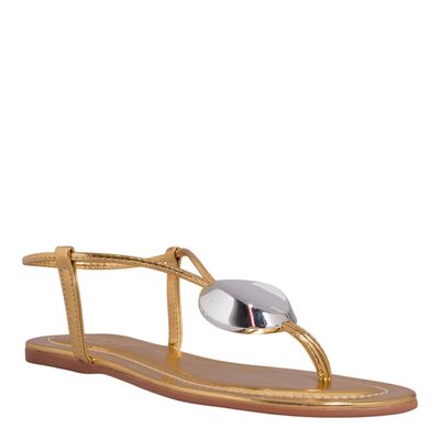 Rasteira Metalizada Dourada