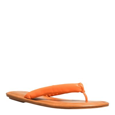 Rasteira Puffer Napa Soft Laranja Citrus