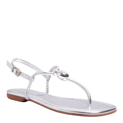 Rasteira Napa Metalizada Prata