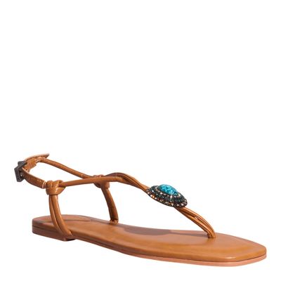 Rasteira Pedraria Caramelo