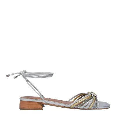 Rasteira Metallic Ultra Prata Salto Baixo