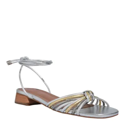 Rasteira Metallic Ultra Prata Salto Baixo