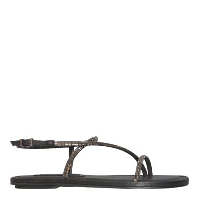 Rasteira Pedraria Napa Soft Preta