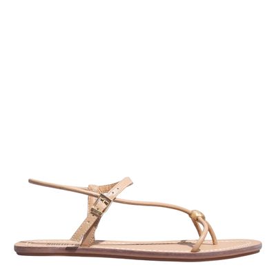 Rasteira napa soft bico redondo bege