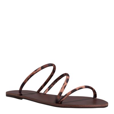 Rasteira Gorgurão Tiras Finas Animal Print Onça