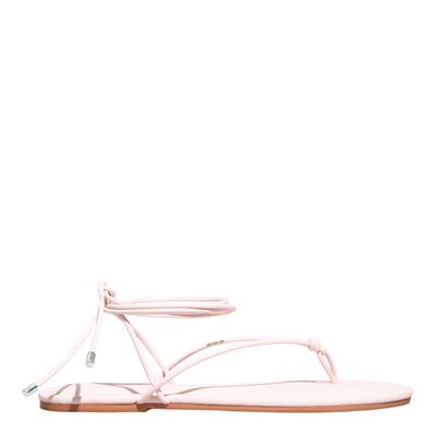 Rasteira Amarração Napa Soft Rosa Claro