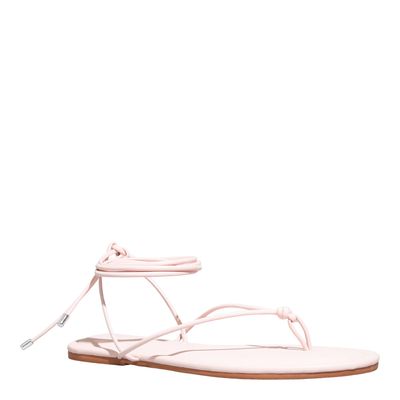 Rasteira Amarração Napa Soft Rosa Claro