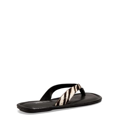 Rasteira Couro Pelo Estampa Zebra Pb