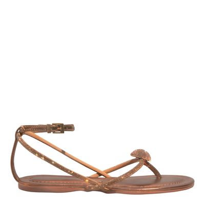 Rasteira Bico Redondo Shiny Bronze Metalizada