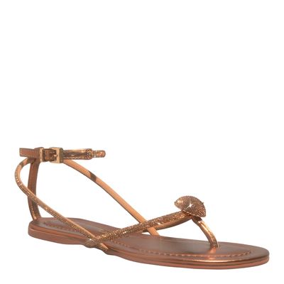 Rasteira Bico Redondo Shiny Bronze Metalizada