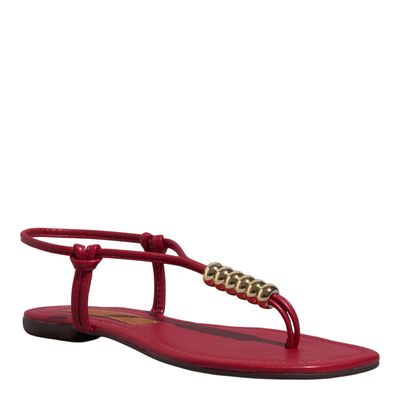 Rasteira Napa Soft Vermelho Bico Quadrado