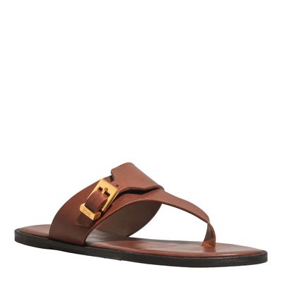 Rasteira Salomé Couro Confort Marrom Cocoa