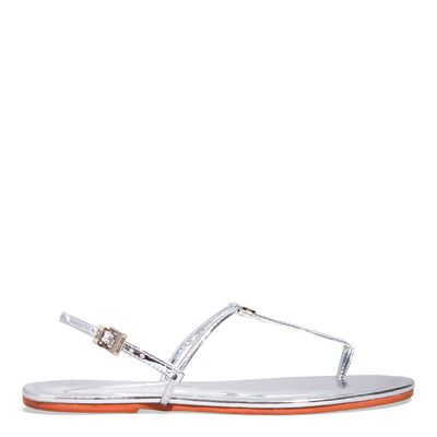 Rasteira Salomé Metalizada Specchio Prata