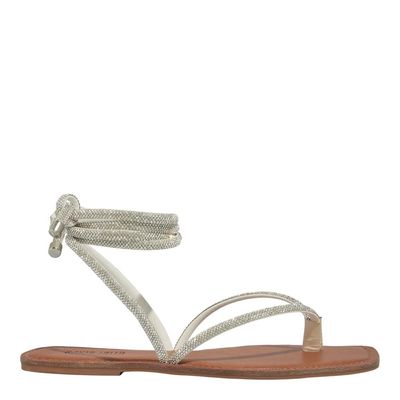 Rasteira Amarração Strass Brilho Prata