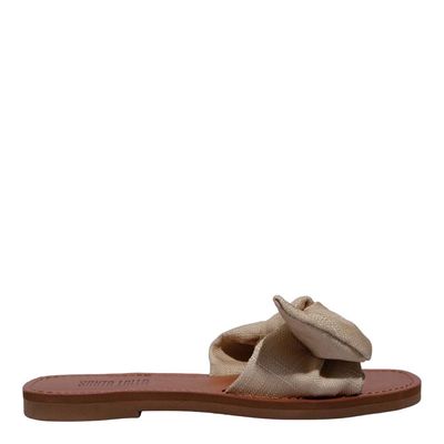 Rasteira Laço Linho Copacabana Bege