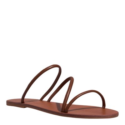 Rasteira Napa Soft Tiras Finas Marrom