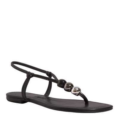 Rasteira Napa Soft Preta Bico Quadrado