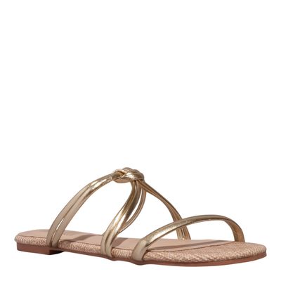 Rasteira Nó Metalizada Dourada