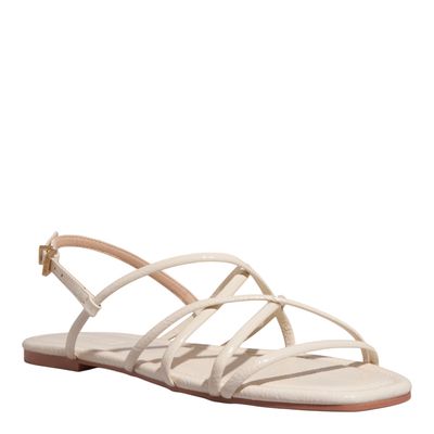 Rasteira Tiras Verniz Off White