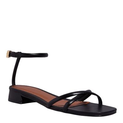 Rasteira Couro Confort Preta Salto Baixo