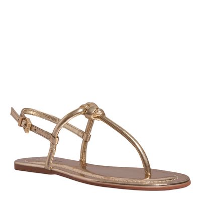 Rasteira Nó Metalizada Dourada