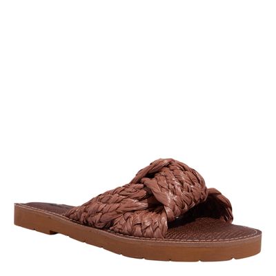 Rasteira Rafia Marrom