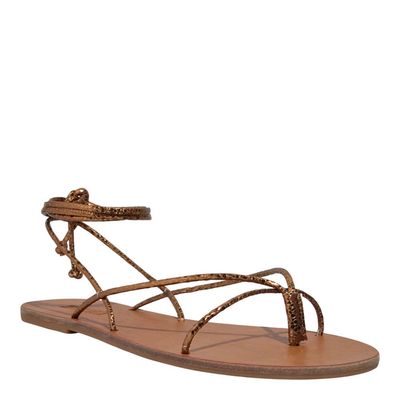 Rasteira Metalizada Glow Amarração Bronze