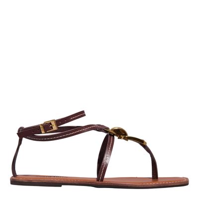 Rasteira Napa Soft Bico Quadrado Marrom