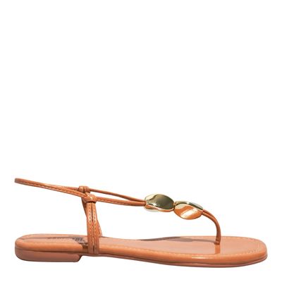 Rasteira Napa Madri Caramelo