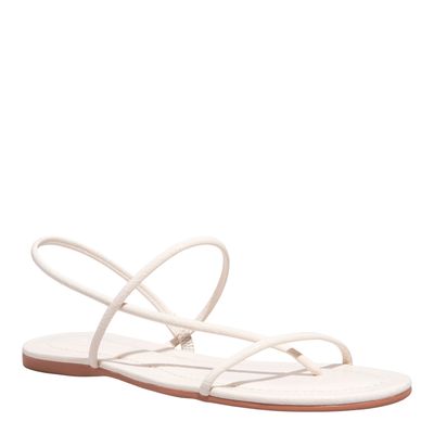 Rasteira Verniz Glossy Off White Tiras Finas