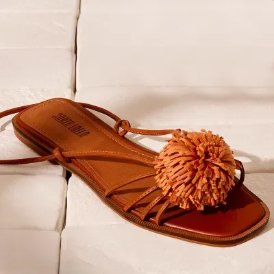 Rasteira Couro Nobre Soft Caramelo