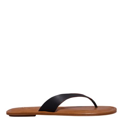 Rasteira Couro Confort Preta