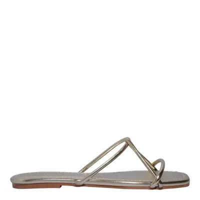 Rasteira Napa Metalizada Dourada