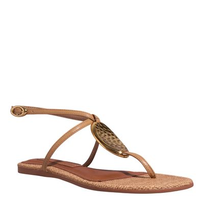 Rasteira Metalizada Bege