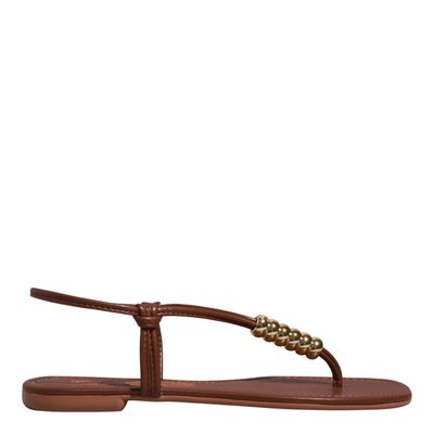 Rasteira Napa Soft Marrom Bico Quadrado