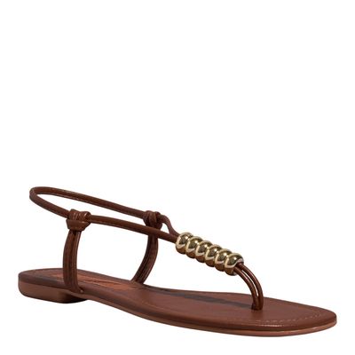 Rasteira Napa Soft Marrom Bico Quadrado