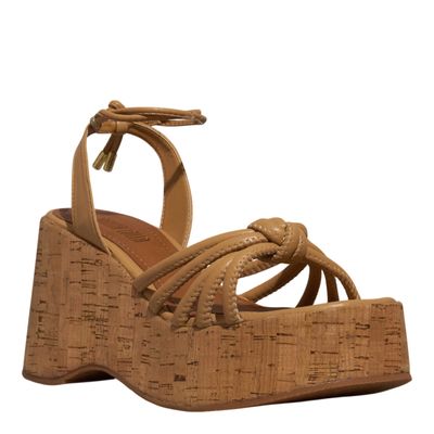 Sandália Anabela Napa Soft Bege