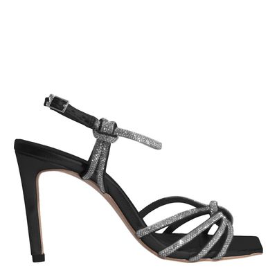 Sandália Shiny Napa Salto Fino Preta