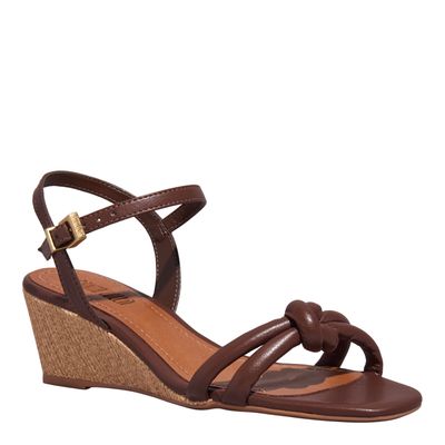 Sandália Anabela Napa Soft Marrom