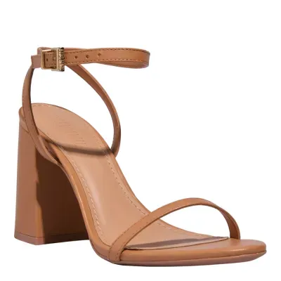 Sandália Couro Pelica Soft Caramelo Salto Grosso