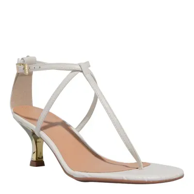 Sandália Salomé Napa Soft Salto Médio Off White