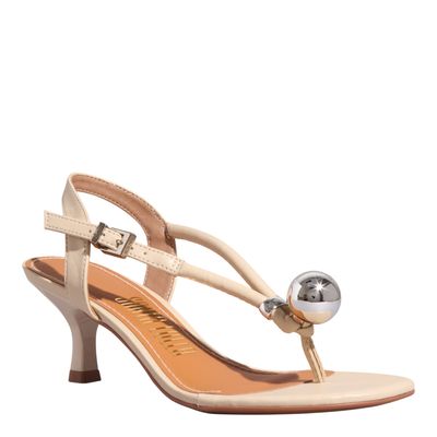 Sandália Napa Soft Off White Salto Baixo