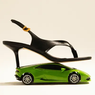 Sandália De Dedo Couro Pelica Soft Preto Salto Fino